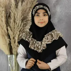 مقنعه دخترانه چیندار ژورژت کد 03