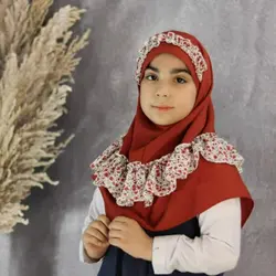 مقنعه دخترانه چیندار ژورژت کد 02