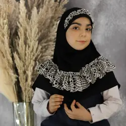 مقنعه دخترانه چیندار ژورژت کد 01