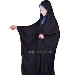چادر دانشجویی بدون مچ حریر اسود ایرانی