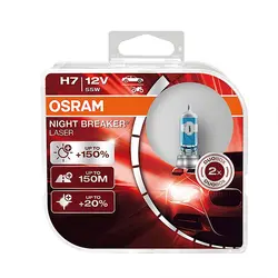 لامپ هالوژن H7 مدل نایت بریکر لیزر %150 NBL اسرام - Osram (اصلی)