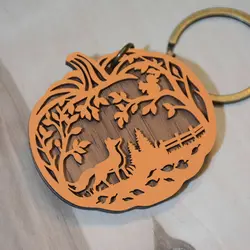 جاکلیدی چوبی رابو طرح جنگل اشباح