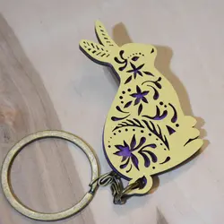 جاکلیدی چوبی رابو طرح خرگوش آرام