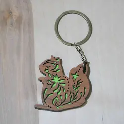 جاکلیدی چوبی رابو طرح خرگوش برگی