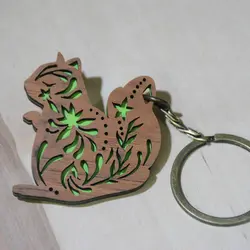 جاکلیدی چوبی رابو طرح خرگوش برگی