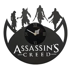 ساعت دیواری طرح گرامافون مدل بازی Assassin's Creed