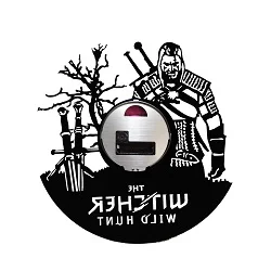 ساعت دیواری طرح گرامافون مدل بازی محبوب The Witcher