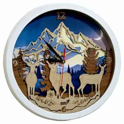 ساعت دیواری فانتزی طرح کوهستان و گورن