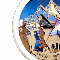 ساعت دیواری فانتزی طرح کوهستان و گورن