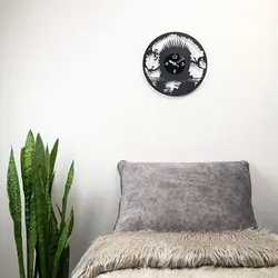 ساعت دیواری طرح گرامافون مدل سریال محبوب بازی تاج و تخت (GOT)