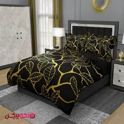 روتختی سه بعدی طرح برگ طلایی B708 | تولید ست پرده و روتختی