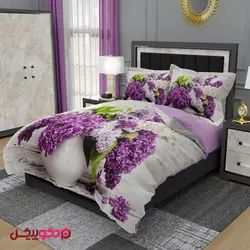 روتختی سه بعدی گل سنبل بنفش BD746 | تولید ست پرده و روتختی