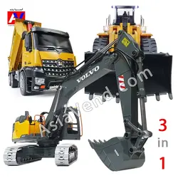 مجموعه 3 عددی ماشین های راهسازی کنترلی لودر، بیل و کمپرسی