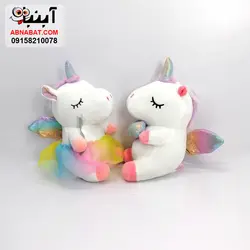 عروسک اسب یونیکورن سفید 25 سانت کد 1155