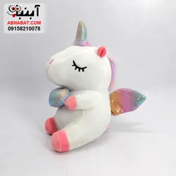 عروسک اسب یونیکورن سفید 25 سانت کد 1155