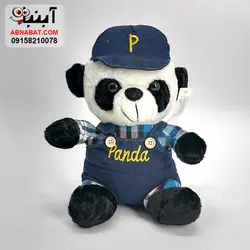 عروسک خرس پاندا لباس آبی 30 سانت کد 1175