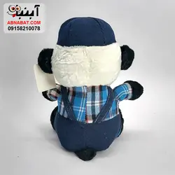 عروسک خرس پاندا لباس آبی 30 سانت کد 1175