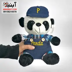 عروسک خرس پاندا لباس آبی 30 سانت کد 1175