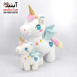 عروسک اسب یونیکورن(تک شاخ) 30 و 50 سانت کد1159