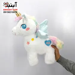 عروسک اسب یونیکورن(تک شاخ) 30 و 50 سانت کد1159