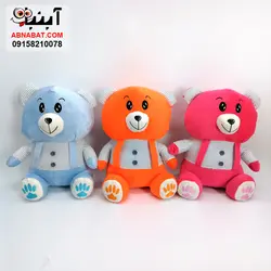 عروسک خرس لباس راه راه 30 سانت کد 1209