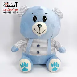 عروسک خرس لباس راه راه 30 سانت کد 1209
