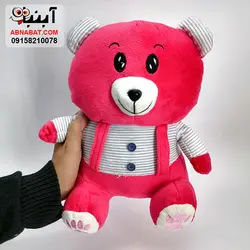 عروسک خرس لباس راه راه 30 سانت کد 1209