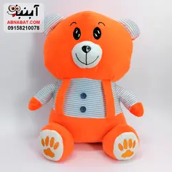 عروسک خرس لباس راه راه 30 سانت کد 1209