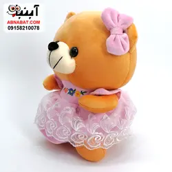 عروسک خرس دامن توری 25 سانت کد 1221