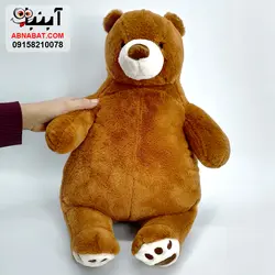 عروسک خرس پتویی بالشتی 55 سانت همراه پتو بزرگ کد 1235