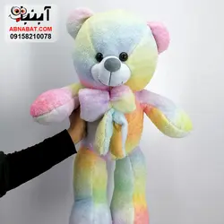 عروسک خرس آبرنگی پاپیون دار 70 سانت کد 1241