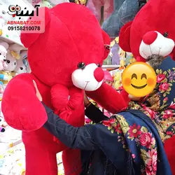 عروسک خرس قرمز کف پا لاو 140 سانت کد 1253