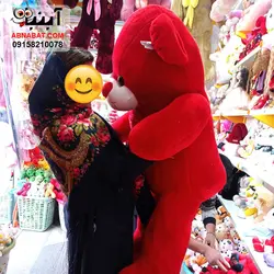عروسک خرس قرمز کف پا لاو 140 سانت کد 1253