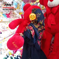 عروسک خرس قرمز کف پا لاو 140 سانت کد 1253