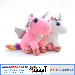 عروسک اسب تک شاخ نشسته 25 سانت