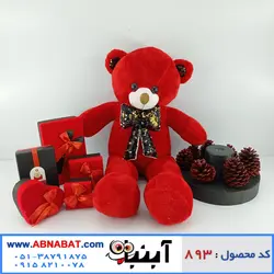عروسک خرس قرمز 75 سانت کد893