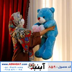 عروسک خرس آبی 95 سانت قلب دار