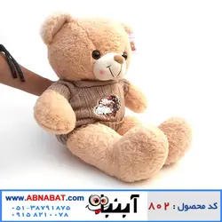 عروسک خرس کوچک با لباس بافتنی 50 سانت