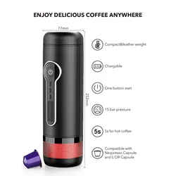 اسپرسو ساز شارژی پرتابل کپسولی کانکو اکو  | CONQUECO Portable Espresso Machine