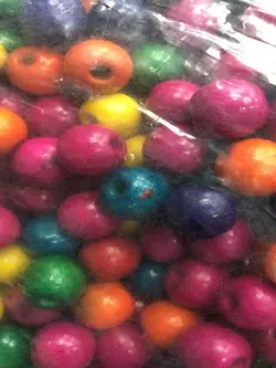 مهره چوبی رنگی گرد سایز 16