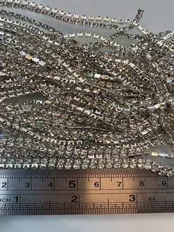 نگین متری سایز 12 چسبیده نقره ای