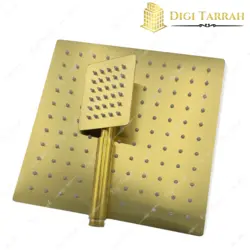 سردوش چهارگوش طلایی مات 25 سانت