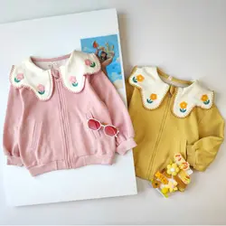 سویشرت یقه گل دار دخترانه