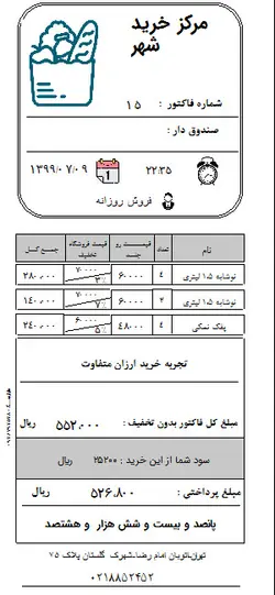 فاکتور فاکتور طراحی شده هلو تک فروشی