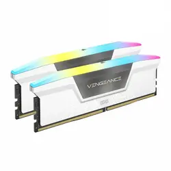 رم دسکتاپ CORSAIR مدل 64GB(32GBx2) 5600 Vengeance RGB WHITE CL36