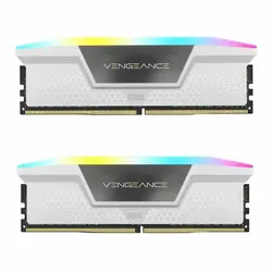 رم دسکتاپ CORSAIR مدل 32GB(16GBx2) 5200 Vengeance RGB WHITE CL40