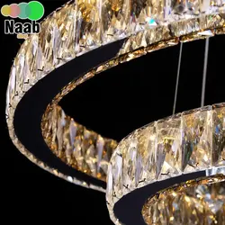لوستر آویز مدرن کریستالی گرد ۶۰-۴۰-۲۰ استیل(وارداتی،گارانتی شرکتی)(۲ لاین کریستال)