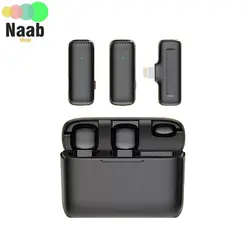 میکروفن حرفه ای بی‌سیم مدل J12 پورت Type-C و Lightning(تایپ سی و ایفون)(۲ میکروفون)