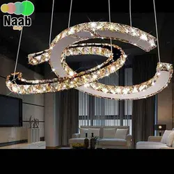 لوستر آویز مدرن کریستالی استیل طرح شنل CHANEL(وارداتی،گارانتی شرکتی)(۲ لاین کریستال)