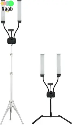 نور ال ای دی جدید  2 بازو برند هیرو (شاخ گوزنی) مدل(112-Double Arm Fill light Hero (HR+سه پایه